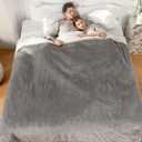 ESTINGO Heated Blanket Queen Size, 84"x90" Queen Electric Blanket Dual Control with 5 Heating Levels & 10 Hours Auto Off, Electric Heated Blanket with Soft Sherpa for Bedding, Light Gray