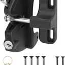 HILLMASTER Key Lockable 2 Sided Gate Latch Key,Self Locking Gate Latch Gate Fence Lock for Outdoor Gates,Locking Gate Door Lock Fence Latch Gate Hardware for Metal,Wood,Vinyl Fence,Black Finish