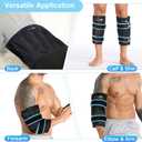 SuzziPad 360 Cold Pack for Calf, Shin, Arm & Elbow Ice Wrap with Dual-Cover Design, Adjustable Velcro Straps, Leakproof & Reusable Cold Compress for Post-Workout Recovery (2 Packs), Black