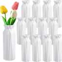 Hoolerry 12 Pcs White Flower Vases Bulk for Centerpieces Plastic White Bud Vase for Flowers Ceramic Look Flower Vase Decorative Tall Unbreakable Vase for Flowers Home Office Table(Simple Style)