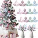Norme 12 Pcs Pastel Christmas Picks Artificial Pastel Christmas Tree Picks Artificial Magnolia Stem Branches Faux Xams Leaves for Xmas Tree Topper Decorations Vase Filler Home Decor