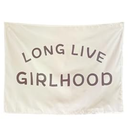 Room Decor, Long Live Girlhood Polyester Banner, Fabric Tapestries Decoration for Toddler Room Nursery, Tapestries 36x26 in 