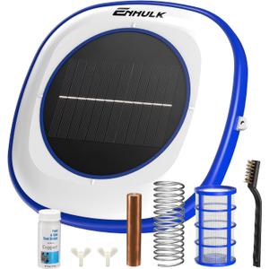 ENHULK Solar Pool Ionizer, Upgraded Floating Cleaner - Cleans Pools Up to 45,000 Gallons, Ideal for Above Ground, In-Ground Pools, Spas, and Hot Tubs(Blue)