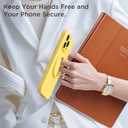 Upgraded Magnetic Phone Grip, Compatible with MagSafe, Silicone Comfy Removable Loop Grip, Phone Grip Finger Ring Holder for Back of Phone for iPhone Pro Max/Plus/16/15/14/13/12, Yellow