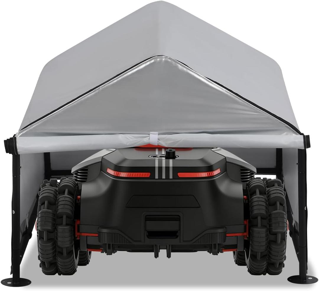 Robot Mower Garage Storage Outdoor Wire Free Robot Lawn Mower Shade Shelter with Roller Shutters and Removable Door Durable Water-Proof and UV-Proof Polyester Oxford Cover 29.130.724.8