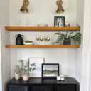 HDDFER 48 inch Solid Wood Floating Shelves for Wall,Pine Wood Wall Shelf, 2Tier 48In