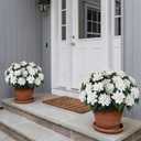 VIERENA 8 Bundles Artificial Dahlia Flowers for Outdoors Spring Summer Decor, No Fade Silk Flower Faux Dahlias Plant Arrangement for Home Garden Balcony FarmhouseWhite