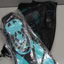 Snorkeling Gear for Adults with Fins Scuba Diving Gear Adult Professional Travel Snorkel Sets with Flippers,Anti-Fog Anti-Leak Diving Mask (US Men 4-8.5 | US Lady 6-9.5, Aqua)