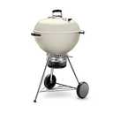 Weber Master-Touch Charcoal Grill, 22-Inch, Ivory – Premium Outdoor BBQ Grill with Tuck-Away Lid Holder & One‑Touch™ Cleaning System, Porcelain‑Enameled Kettle