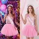 3pcs Birthday Tutu Skirt Accessories Set for Women Pink (Pink)