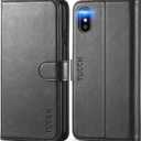 TUCCH Case Wallet for iPhone Xs Max, PU Leather Flip Cover with RFID Blocking Card Slot, Stand [Auto Wake/Sleep] Wireless Charging Shockproof TPU Shell Compatible with iPhone Xs Max 6.5", Black