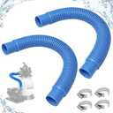 Pool Sand Filter Pump Hose 1-1/4"Replacement Hose for Above Ground Pools & Compatible Pump Sand Filter and Saltwater Systems (2, Blue)