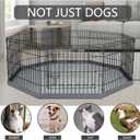 PETIME Foldable Metal Dog Exercise Pen/Pet Puppy Playpen Kennels Yard Fence Indoor/Outdoor 8 Panel 24" W x 36" H with Bottom Pad (with Bottom pad, 8 Panels 36" H)