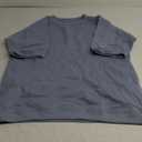 T Shirt Oversized Casual Loose Short Sleeve Blue One Size