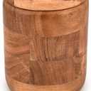 Kimona Food Jars & Canisters for Kitchen Counter, Wooden Food Storage Jars Tree Of Life Engraved on Lid Storage Container for Kitchen, Coffee, Flour (4.5" X 4.5" X 6")