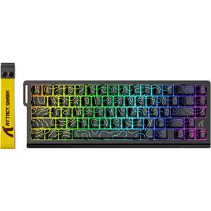 ATTACK SHARK X68 HE Rapid Trigger Mechanical Gaming Keyboard 60% Wired with Adjustable Actuation,Hall Effect Magnetic Switch,8KHz Polling Rate,RGB Backlit,Top Mount,Side Printed Keycap(Black Contour)