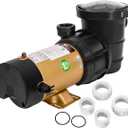 XtremepowerUS 2-Speed Variable Pool Pump 1.5 HP Swimming Pool Pump High-Flow Above-Ground Pump Large Strainer w/ 1.5" Slip On Fitting Set
