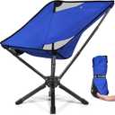 Adjustable Portable Camping Chair RiseLite Lightweight Compact Folding Chair for Adults, Collapsible Camp Chairs That Folds Up Small, Easy Carry for Travel, Outdoor, Sports, Backpacking, Hiking (25.2"D x 24.6"W x 31.3"H, Blue-low)