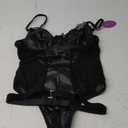 Avidlove Womens Lingerie Lace Bodysuit Push Up Lingerie Snap Crotch Teddy One Piece Babydoll (Medium, Black)