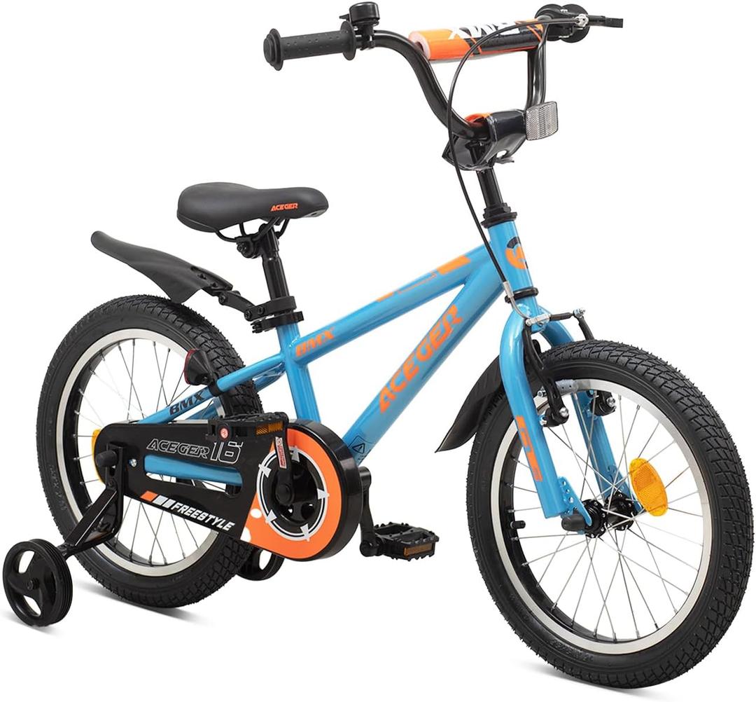 ACEGER Kids Bike for Ages 2-12 Years Old Boys Girls and Toddler, 12 14 16 Inch Children Bicycle with Training Wheels, 20 Inch Bike with Kickstand, Multiple Colors, (Blue)