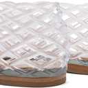 Molozoey Jelly Mesh Ballet Flats - Comfortable Clear Jelly Shoes, Adult Women's Closed Toe Flats Sandals
