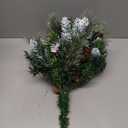 HMASYO 2 Pack Pre-Lit Artificial Christmas Tree Urn Filler, Lighted Christmas Flocked Pine Trees Planter Filler with 50 LED Lights, Weatherproof Sparkle for Entryways, Patios Outdoor Christmas Decor