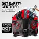 SPARK Adult Motocross Helmet Dirt Bike Helmets Full Face Motorcycle Off-Road Mountain E-Bike BMX MX ATV Helmet (with Gloves Goggles Mask) 4Pcs Set, DOT Certified (Red Rocket, X-Large)