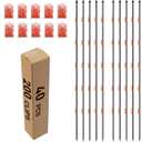 76Inch Electric Fence Posts 40Pack, Fiberglass Fence Post with 200 Adjustable Clips for Garden, Step-in Temporary Fence Stakes for Patio Yard Farm, Glass Fiber Fencing for Livestock Horse Cattle