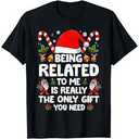 Merry Christmas Lights Santa Hat Xmas Family Matching Pajama T-Shirt 4XL Gray