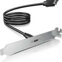 GRAUGEAR 20Gbps USB 3.2 Gen 2x2 USB-C Front Panel Type-C Adapter, Motherboard Header Extension Cable, USB-C to USB3.2 Type-E Key-A 20-Pin Connector with PCIe Bracket, 23.6 in [G-AD-ETC-10G]