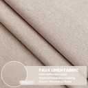CYCMACO Faux Linen 100% Blackout Curtains for Bedroom, Room Darkening Curtains 84 Inches Long, Black Lined Long Curtain Grommets Drapes, Thermal Curtains for Living Room (2 Panels, Light Coffee)