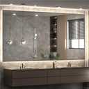 Keonjinn 60" x 36" Lighted Bathroom Mirror, Large LED Backlit Miroor, 3 Colors Lights Warm/Natural/White, HD Tempered Glass, Safe Anti-Fog, Dimmable, Oversinzed LED Bathroom Mirrors