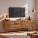 YITAHOME Mid Century Modern TV Stand for up to 80 Inch TV, Walnut, 70"