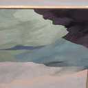 Framed Modern Neutral Green Landscape Abstract Canvas Wall Art, 24x24 In