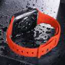 3 x STG Sport Band Compatible with Apple Watch 38mm 40mm 42mm 44mm, Soft Silicone Slim Thin Narrow Replacement Strap Compatible for iWatch SE Series 6/5/4/3/2/1 (Orange, 42/44mm)