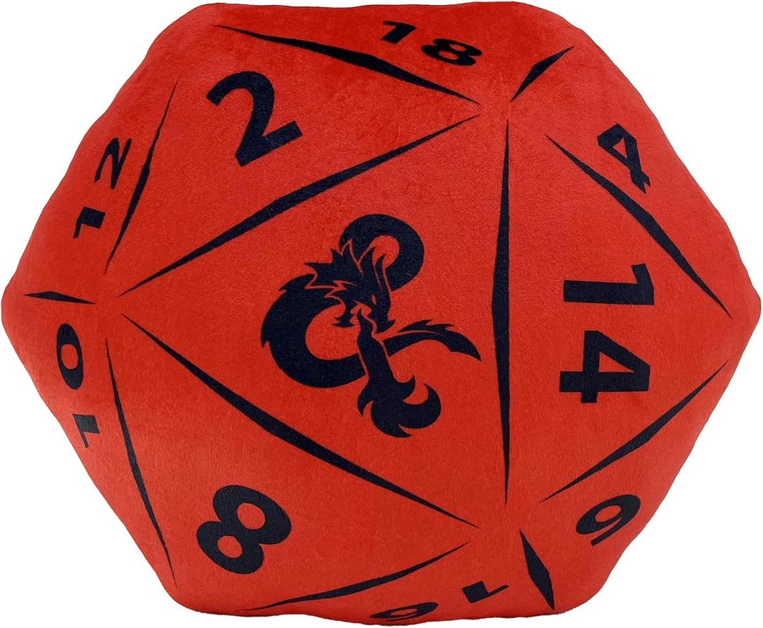 Northwest Dungeons & Dragons D20 Die Cloud Pillow 12"  RPG Plush Stuffed Toy, Geeky Room Decor for Kids & Adults, Gift for D&D Fans