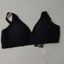 OEAK Womens Deep V Bras Wireless Comfortable Bra Supportive No Underwire Bras Tshirt Push Up Bralettes Plunge Seamless Bra (Large, Black)