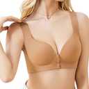 UPTRIS Comfortable Seamless Front Closure Bra for Women, Wireless Full Coverage Push Up Womens Bras No Underwire Bralettes 4XL