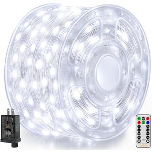Ollny Christmas Lights Cool White, 600LED 197FT Christmas Tree Lights IP67 Waterproof, Plug in Fairy Lights with Remote 8 Modes Timer, Xmas Light for Outdoor Indoor House Holiday Decor