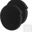 2 Rolls Air Conditioner Window Seal, 1''X1''X 6.5 Ft Non-Adhesive Foam with White Points, Air Conditioner Foam Insulation for Door/Window Seal, Total 13FT (Black)