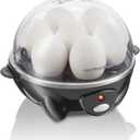 Hamilton Beach 3-in-1 Electric Egg Cooker for Hard Boiled Eggs, Poacher Eggs, Omelet Maker & Vegetable Steamer, Holds 7, Black (25507)