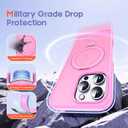 Designed for iPhone 16 Pro Case with Magnetic Ring Stand [Compatible with Mag-Safe] [Military Drop Protection] Shockproof Translucent Phone Cover for iPhone 16 Pro 6.3",Pink