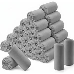 Newwiee 70 Pcs Fleece Throw Blankets Bulk 50'' x 60'' Oeko-tex Standard 100 Certified Spring Outdoor Wedding Guest Blankets Lightweight for Sleepover Donation Lap Pet Sofa Home (Gray)