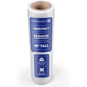 International Plastics Co. 18" Plastic Stretch Film Wrap 1200 feet 500% Stretch Ability