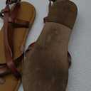 Amazon Essentials Women's Casual Strappy Sandal (8 Wide, Tan)