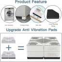 SEISSO Anti Vibration Pads, Pedestal for Washer and Dryer with 1100 lbs Weight Capacity, Double Heighten Washing Machine Foot Pads for Anti Slip & Noise-reducing Protects Laundry Room Floor
