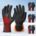 Schwer 3 Pairs Winter Work Gloves with 3/4 Double-Dipped Coating, Thermal Insulated Gloves with Grip & Abrasion Resistance, ANSI A2 Cut Resistant Warm Glove for Cold Weather, Snow, L, CR3313