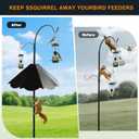Oversized 21 Inch Metal Squirrel Baffle, Chew-Proof Weatherproof Squirrel Guard for Bird Feeder Pole and 4x4 Post, Outdoor Hanging Squirrel Proof Baffle, Black