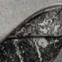 Washable 12ft Kitchen Area Rug: Abstract Entryway Rug Runner Soft Bedroom Besides Floor Mat Non-Slip Indoor Carpet for Bathroom Living Room Stain Resistant Runner for Family(2'6x12,Black/Grey)