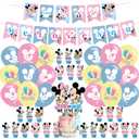 Mickey and Minnie Gender Reveal Party Decorations, Birthday Party Supplies from Mickey and Minnie Gender Reveal Party Supplies include Banners - Cake Toppers - 12 Cupcake Toppers - 18 Balloons
